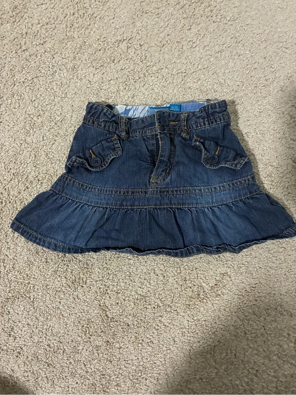 The Children's Place Dark Blue Denim Ruffle Skirt